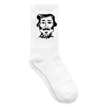 60s Love Sixties Männergesicht Mann 70s retro male - Tennissocken - Weiß - Rechts