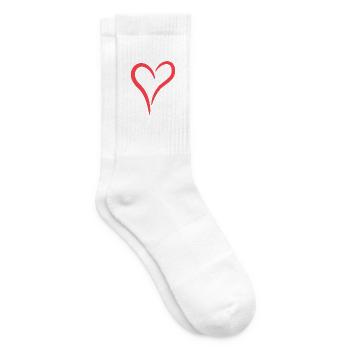Herz in Rot - Tennissocken - Weiß - Rechts