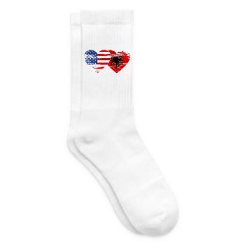 USA Albanien Flagge Herz used - Tennissocken - Weiß - Rechts