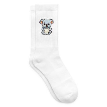 Koala-Karikatur-Kawaii-Aquarell-Illustration - Tennissocken - Weiß - Rechts