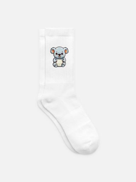 Koala-Karikatur-Kawaii-Aquarell-Illustration - Tennissocken - Weiß