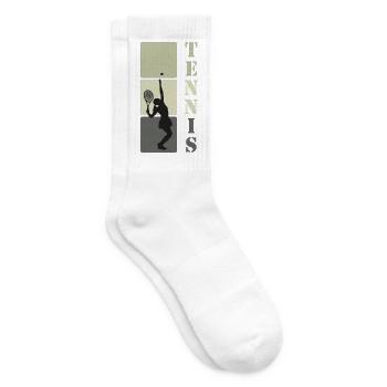 Tennis Tennisspieler Geschenk - Tennissocken - Weiß - Rechts