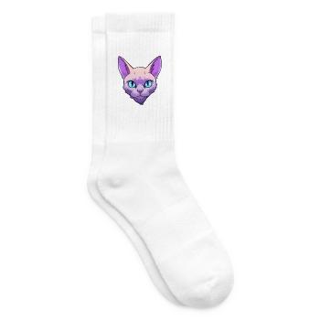 Europäische burmesische Katze Aquarell Karikatur Kawaii - Tennissocken - Weiß - Rechts
