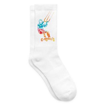 Actionreiches Kite Landboarding - Tennissocken - Weiß - Rechts