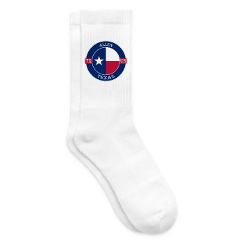 Allen Texas Flagge USA Reise Souvenir Abzeichen - Tennissocken - Weiß - Rechts