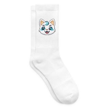 Hantilly Tiffany Katze Cartoon Aquarell Clipart - Tennissocken - Weiß - Rechts