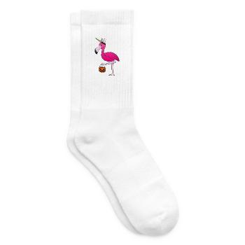 Flamingo Kürbis Einhorn Halloween - Tennissocken - Weiß - Rechts
