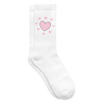 rosarotes Herz Herz rosa Geschenk Valentinstag - Tennissocken - Weiß - Rechts