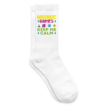 Aracde Games Keep Me Calm Videospiel Gaming Gamer - Tennissocken - Weiß - Rechts