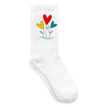 FLEUR. - FLOWER. NATUR. ÖKOLOGIE. - GLÜCK. ZEN - Tennissocken - Weiß - Rechts