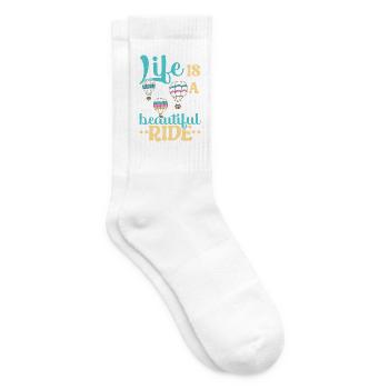 Das Leben ist eine schöne Fahrt Heißluftballon-Lie - Tennissocken - Weiß - Rechts