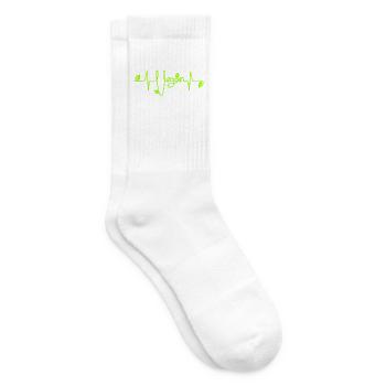 Vegan Herzschlag - Tennissocken - Weiß - Rechts