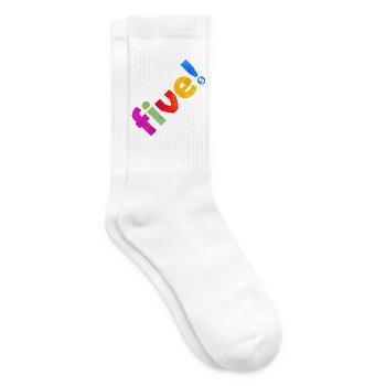 FIVE 5 YEARS 5TH BIRTHDAY - Tennis socks - white - Right