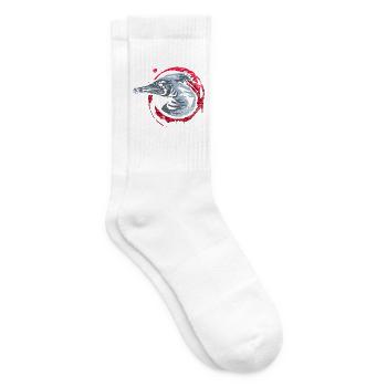 Wachsamer Kormoran Fischerglück - Tennissocken - Weiß - Rechts