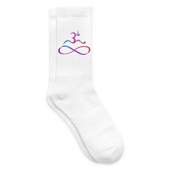 Aum mit Lemniskate helle Kontur - Tennissocken - Weiß - Rechts