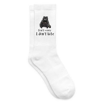 Don't worry I don't bite - Waschbär mit Keks - Tennissocken - Weiß - Rechts