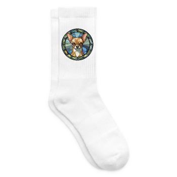 Chihuahua Hunderasse Aquarellglas - Tennissocken - Weiß - Rechts