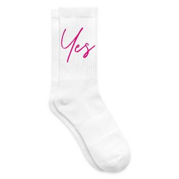 Yes, Sir! Weiß mit Pink - Tennissocken - Weiß - Rechts