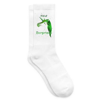 unicorn surprises green unicorn - Tennissocken - Weiß - Rechts