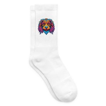 Bunter Hund Buntes Aquarell Tier Cartoon - Tennissocken - Weiß - Rechts