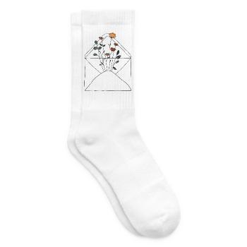 Blumengrüße² - Tennissocken - Weiß - Rechts