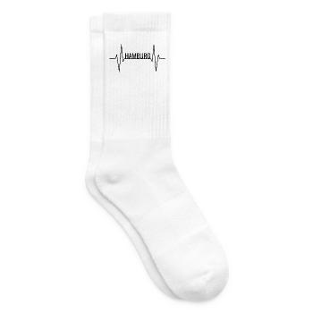 Hamburg Hansestadt Herzschlag - Tennissocken - Weiß - Rechts