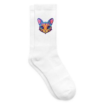 Havanna Braune Katze Rasse Aquarell Karikatur Kawaii - Tennissocken - Weiß - Rechts
