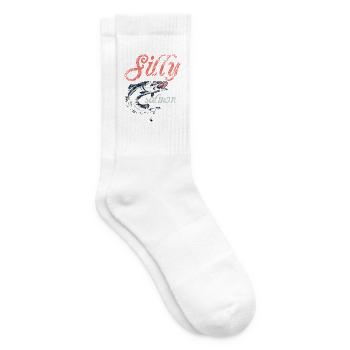 Silly Salmon Fun Funny Angler Fishing Angeln Spruc - Tennissocken - Weiß - Rechts