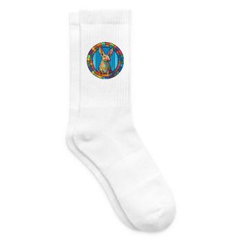 Erdferkel Buntglas Buntes Cartoon Kawaii Haustier - Tennissocken - Weiß - Rechts