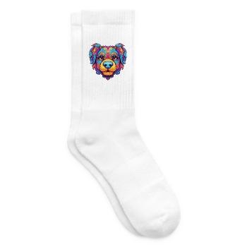 Bunter Hund Buntes Aquarell Tier Cartoon - Tennissocken - Weiß - Rechts