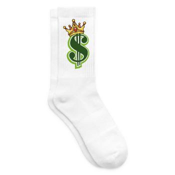 Money King – Cash & Hustle Streetwear Motiv - Tennissocken - Weiß - Rechts