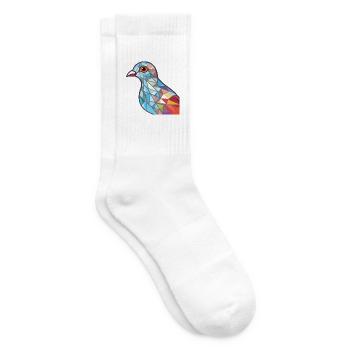 Taube buntes Aquarell Tier Haustier Illustration - Tennissocken - Weiß - Rechts