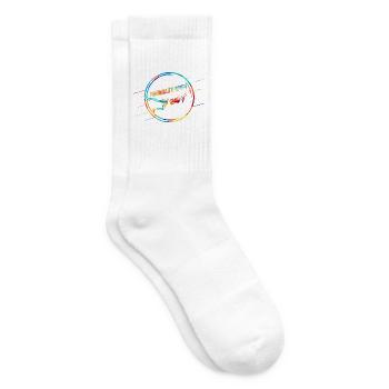 Schwindelfreie Rhönrad Turnerin - Tennissocken - Weiß - Rechts