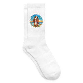 Basset Artesien Normand Hunderasse Cartoon Kawaii - Tennissocken - Weiß - Rechts