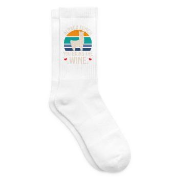 Alpaka Mittagessen Sie bringen den Weintrinker Lla - Tennissocken - Weiß - Rechts