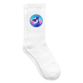 Blauer Eichelhäher Aquarell Karikatur Kawaii Haustier Tier Colo - Tennissocken - Weiß - Rechts