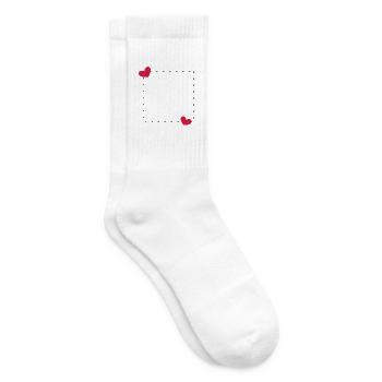 Herz Rahmen Ornament Linie - Tennissocken - Weiß - Rechts