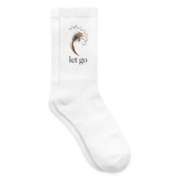 Pusteblume Löwenzahn Let Go Wunschdesign Spruch - Tennissocken - Weiß - Rechts