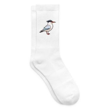 Seeschwalbe Cartoon Kawaii Aquarell Illustration - Tennissocken - Weiß - Rechts