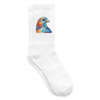 Taube bunte Aquarell-Tier-Haustier-Illustration - Tennissocken - Weiß - Rechts