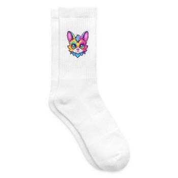 Birma Heilige Katze Rasse Aquarell Karikatur Kawaii - Tennissocken - Weiß - Rechts
