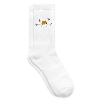 Herzschlag Imker - EKG Linie mit Honigwabe - Tennissocken - Weiß - Rechts
