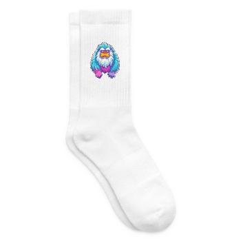 Yeti Buntes Aquarell Cartoon Kawaii Tier - Tennissocken - Weiß - Rechts