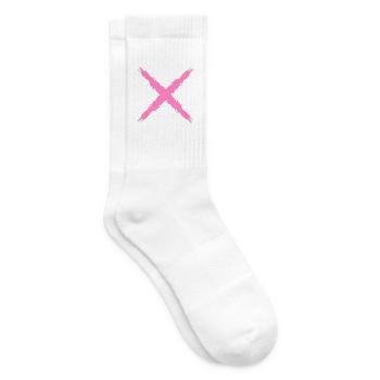 Kreuz Rosa - Tennissocken - Weiß - Rechts