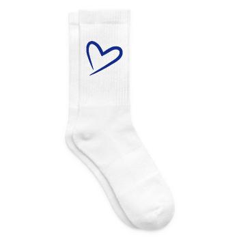 Herz Symbol Blau - Tennissocken - Weiß - Rechts