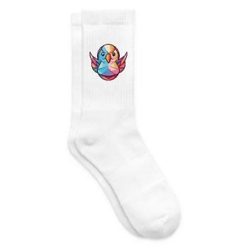 Taube buntes Aquarell Tier Haustier Illustration - Tennissocken - Weiß - Rechts