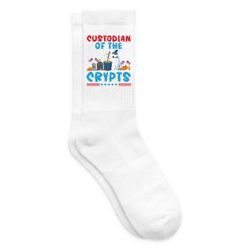 Hausmeister der Krypten Schule Hausmeister Hallowe - Tennissocken - Weiß - Rechts