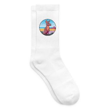 Erdferkel Aquarell Cartoon Kawaii Clipart Tier - Tennissocken - Weiß - Rechts