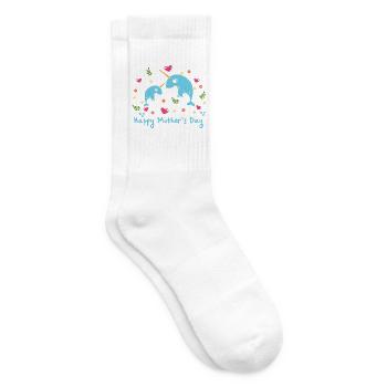 Tiermutter Narwal zum Muttertag - Tennissocken - Weiß - Rechts