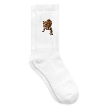 Leopard - Tennissocken - Weiß - Rechts